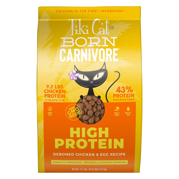 Tiki Cat Born Carnivore High Protein Deboned Chicken & Egg Cat Food 11.1 lbs Tiki Cat